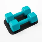 Гантелі для фітнесу пластикові цільні (нерозбірні) + килимок OSPORT Lite 2шт по 2 кг (OF-0215) Бірюзовий