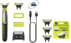 Набір Philips OneBlade Електростанок 360 QP2834/23 для обличчя та тіла + Змінне плаваюче лезо 360 QP430/50 3 шт (8720689029117/8710103997177)