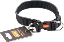 Нашийник Agility нейлон зі світлоповертальним кантом і пластиковою пряжкою подвійний 20 мм, 320-360 мм Чорний (4823101316865)