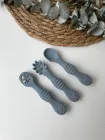 Ложки для початку прикорму набір з 3 шт pre-spoon для першого прикорму сіро-синій ПАКУНОК МАЛЮКА