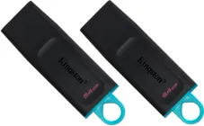 Флеш пам'ять USB Kingston DataTraveler Exodia 2x64GB USB 3.2 Gen1 2 шт Black/Blue (DTX/64GB-2P)