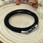 Ювелірний шовковий шнурок 65 см * 5 мм зі срібла 925° проби (202/4-65)