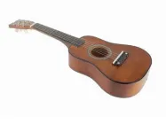 Гітара дерев'яна шестиструнна дитяча ігрова струни металеві медіатор запасна струна довжина 58 см Коричнева