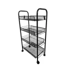 Стелаж етажерка з полицями на колесах Bonro B-074 чорний