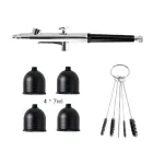 Професійний змінний набір для аерографії: міні аерограф - розпилювач з ємностями для фарби (4х7 мл) та щіточками для чищення, чорний (95211824)