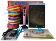 3D-ручка з планшетом Еко PLA 100м трафаретами Рожева