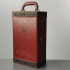 Подарунковий комплект "Сомельє для вина червоний " з 5 предметів: подарунковий кейс ,штопор, аератор, кільце, круглий ніж