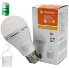 Світлодіодна лампа з акумулятором LEDVANCE A60 8W 2700K 1800mAh E27 з тримачем (4099854102417)