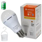 Світлодіодна лампа з акумулятором LEDVANCE A60 8W 6500K 1800mAh E27 з тримачем (4099854102431)