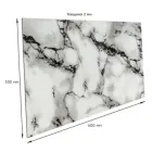 ПЕТ панелі самоклейка декор Рябий мармур із чорними прожилками 300х600х2мм плитка настінна ПВХ покриття