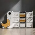 Книжкова полиця, органайзер для іграшок Lumpurini Lunetta Grande, стелаж з контейнерами та дитячим візочком в дитячу кімнату, 3 яруси (YYSC2218-3)