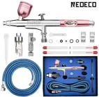 Аерограф NEOECO NCT-131RGKRG1 пульверизатор - розпилювач з вирізом для прикраси тортів / нейл-арт + шланг та аксесуари, рожевий (95388467)