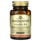 Магній з вітаміном В-6, Magnesium With Vitamin B6, Solgar, 133/8 мг, 100 таблеток