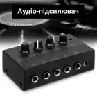 Аудіо-підсилювач KEBIDU HA400 чотириканальний стерео-підсилювач для навушників і аудіотехніки, чорний (95699902)