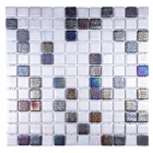 Скляна мозаїка Glass Mosaic MM03 White&Gray Matt 31,7x31,7 за 1 ШТ