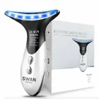 Мікротоковий масажер Swan Beauty Lifting Pro MJ-32 мікротоки для обличчя шеї та другого підбородка від набряків зі світловою LED терапією лімфодренаж і морщин домашній ухід для красивої шкіри білий
