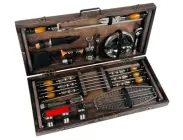 Набір для пікніка Grill Master великий з натурального дерева і нержавіючої сталі 38 предметів (80-10-KS-7508)