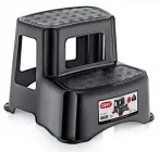 Табурет сходи пластиковий на 2 сходинки чорний