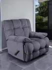 Крісло реклайнер м`яке розкладне для відпочинку читання розкладні крісла з механычним реклайнером для салону краси сну у вітальню спальню сіре