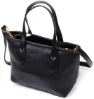 Сумка жіноча тоут через плече шкіряна маленька Vintage Чорний 36032