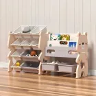 Органайзер для книг та іграшок Lumpurini Flavio Mio, 12 контейнерів, 2 яруси. Стелаж-полиця в дитячу Персиковий (С-КС045b-p)