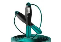 Швидкісна скакалка EasyFit 280 см з лічильником Чорно-зелена (інвентар для боксу та гімнастики) EF-1916-GN