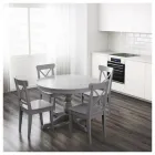 Стіл INGATORP Ø110/155 IKEA 904.303.45 сірий