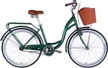 Велосипед Dorozhnik Aquamarine BH ST 26" 17" 2025 з багажником задн. St з кошиком Pl з крилом St Зелений (OPS-D-26-326)