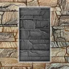 Гумова форма Ницца BobrovArt для плитки під камінь 300х100х14 мм (5 плиток 0,14 м²) Чорна Гнучка для гіпсу та бетону з імітацією каменю (0209)