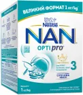 Суміш молочна суха NAN 3 Optipro з 5 олігосахаридами та L. Reuteri для дітей від 12 місяців 1 кг (8445291443099)
