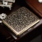 Портсигар металевий GVIPAI Arabesques Brass на 20 сигарет в подарунковій упаковці