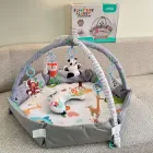 Дитячий килимок з м’якими бортиками, подушкою,розвиваючий кокон, Ігровий з брязкальцями. Манеж Для малюків та новонароджених