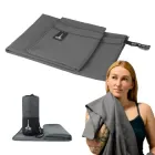 Дорожній спортивний рушник Love You з мікрофібри з чохлом Сірий 50х90