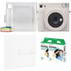 Подарунковий набір камера миттєвого друку Fujifilm Instax Square SQ1 Chalk White / Чохол прозорий / Фотоальбом (288 фото) / Фотопапір (20 знімків)