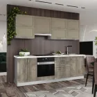 Кухня Бріджит SENAM 2,4 м МДФ плівка вбудовані плита та витяжка, з ручками Попелястий спил дерева / Сірий (НКБП2400.8)