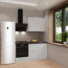 Кухня ДСП 2 Класік SENAM 1,6 м вбудована плита, окрема витяжка, з ручками Сірий камінь (ДСП2Р16.5)