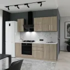 Кухня ДСП 2 Класік SENAM 2,2 м вбудована плита, окрема витяжка, з ручками Дуб сонома / Графіт (ДСП2Р22.9)