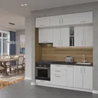 Кухня ДСП 1 Класік SENAM 2,0 м вбудовані плита та витяжка, з антресолями, з ручками Білий гладкий (ДСП1Р20.1)