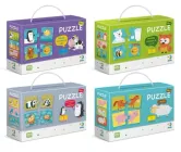 Набір пазлів Dodo Улюблені тваринки, Звірята та їх домівки, Хто що їсть, Мама і малюк