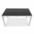 Стіл садовий Just Relax 150х90 Білий з Ротангу зі сталевим каркасом (1 Стіл)