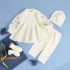 Теплий набір для хрещення дівчинки Розмай 62 см молочний KD34-RozmaiTeply-Mol-20 Ladan