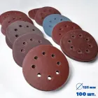 Набір шліфувальних кругів 100 шт. 125 мм, 8 отворів, на липучці для шліфування та полірування