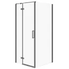 Кабіна для душу CERSANIT квадратна ліва без піддону Jota 90x90x195см прозорий вітраж 6 мм профіль чорний EZZS1001255980
