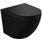 Унітаз підвісний безобідковий чорний KOLLER POOL Round із сидінням з мікроліфтом RN-0520-RQ-MB