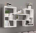 Полиця навісна на стіну MebelProff Tetris 11, книжкова полиця, декоративна полиця в кімнату, будинок. Білий