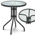 Садовий стіл Chomik Garden Line MAJORKA чорний 60 см круглий для дачі патіо вуличний