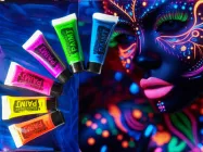 Фарба для обличчя, що світиться в ультрафіолеті 10 мл, 6 шт