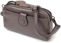 Сумка жіноча крос-боді через плече для телефону та для документів з натуральної шкіри маленька Vintage Сірий 37268