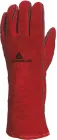 Захисні рукавички Delta Plus CA615K з жароміцного шкіряного спилка Червоні (CA615K10)