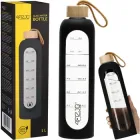 Пляшка для води спортивна 4FIZJO 1000 мл скляна Black (P-5905973403917)